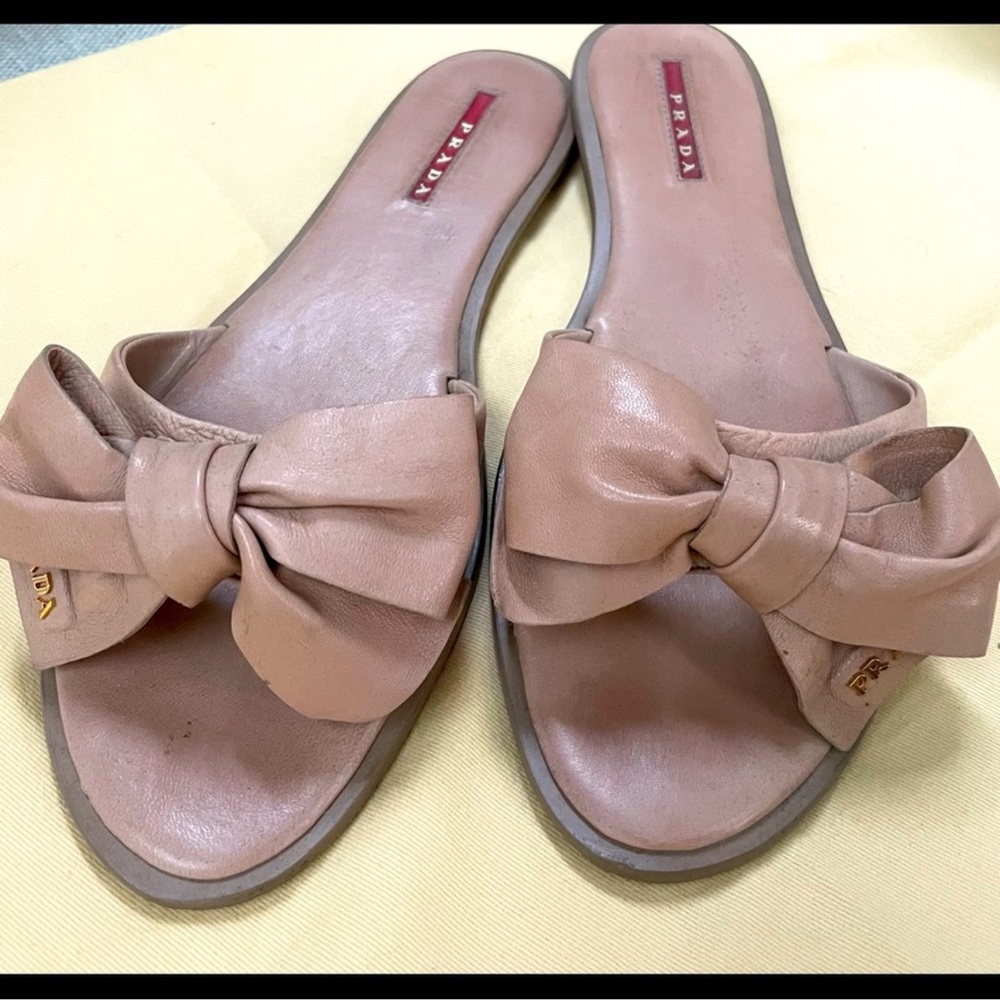 Prada Slides Taupe/Neutral Color Size Eu 39 Us 9 - image 1